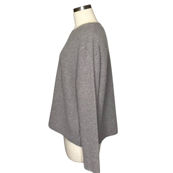 BANANA REPUBLIC Relaxed Ribbed Mink Heather Gray Cashmere Pullover Sweater XL - Picture 3 of 9